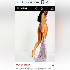 NWT! ASOS Collusion swim/cover up skirt/wrap sarong or a wrap top!! In scorpion